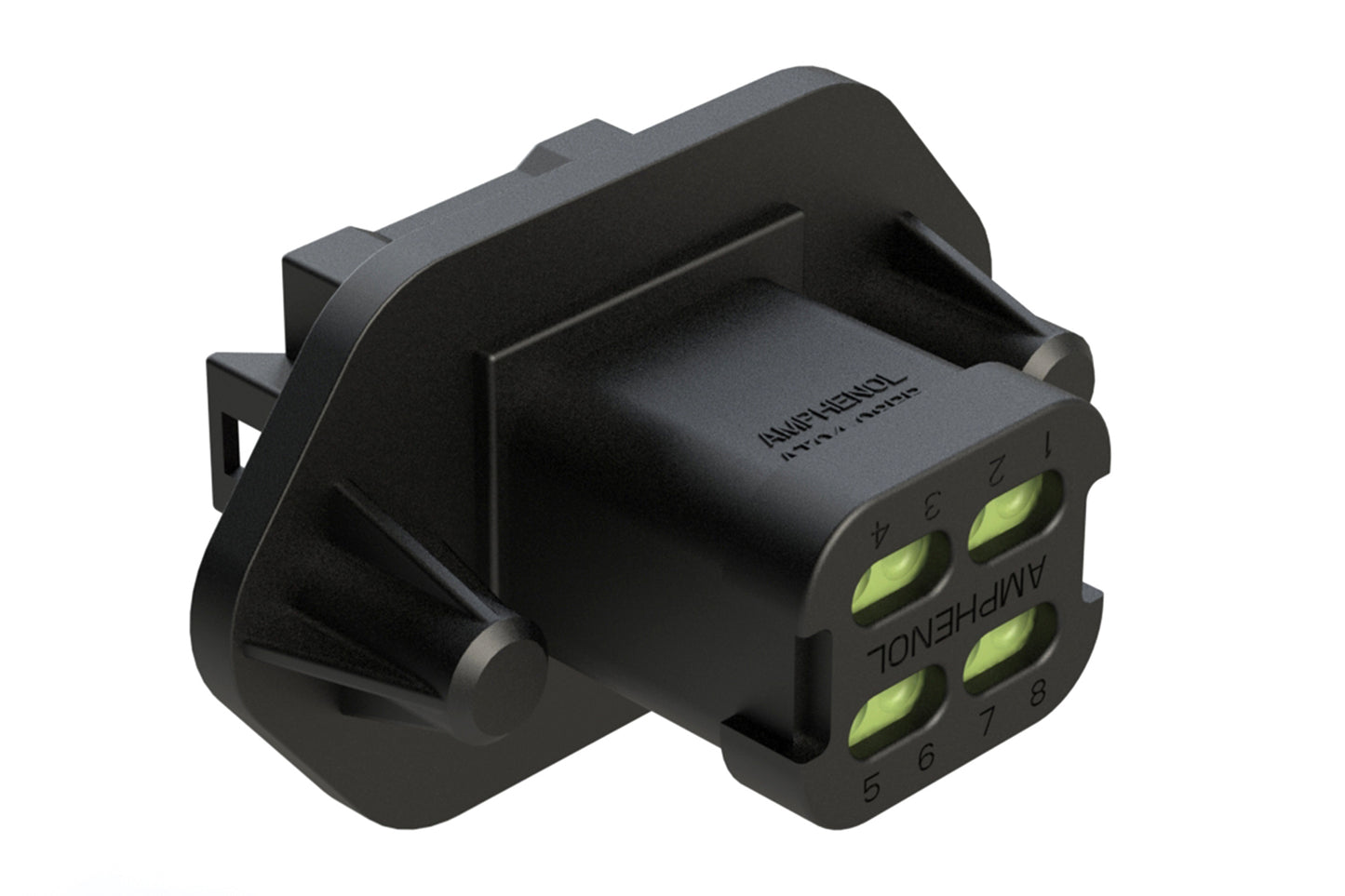 AT04-08PB-PMR7 8 position panel mount receptacle with endcap, Pin, reduced seal. Key position B