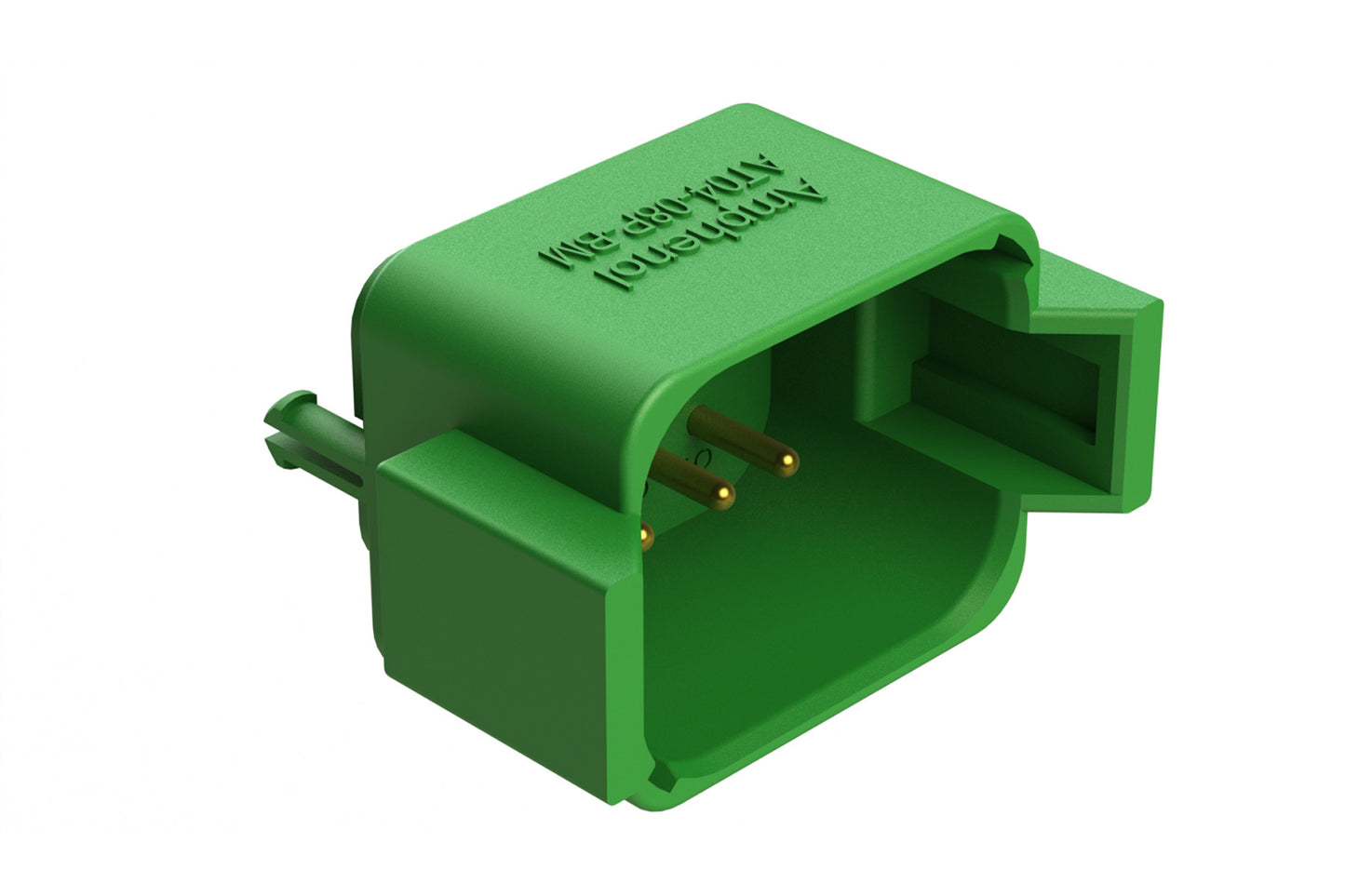 AT04-08PC-BM01 8 Position PCB Flangeless (Snap Fit) Boarde Mount Receptacle, Pin, Gold Plated Contacts Included, No Potting, Green