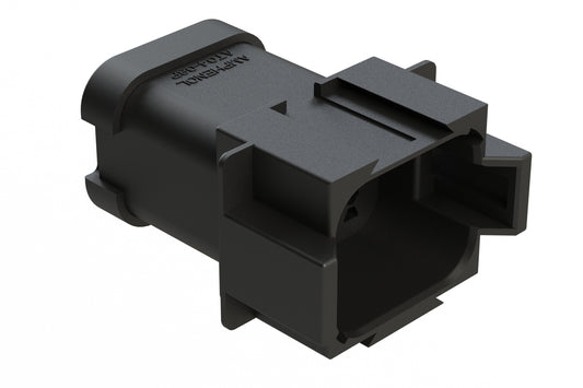 AT04-08PC-MMBLK 8-Way Receptacle, Male Connector with C Position Key, Reduced Diameter Seal (E-Seal) and End Cap, Black