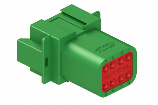 AT04-08PC 8-Way Receptacle, Male Connector with C Position Key, Grey. DT04-08PC
