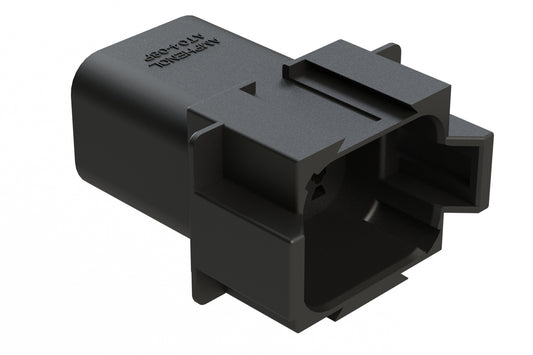 AT04-08PD-BLK 8-Way Receptacle, Male Connector with D Position Key, Black
