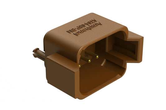 AT04-08PD-BM02 8 Position PCB Flangeless (Snap Fit) Board Mount Receptacle, Pin, Gold Plated Contacts Included, Potting, Brown