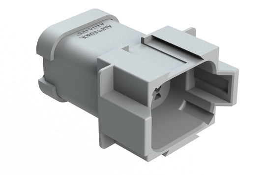 AT04-08PD-ECGRY 8-Way Receptacle, Male Connector with D Position Key and End Cap, Grey