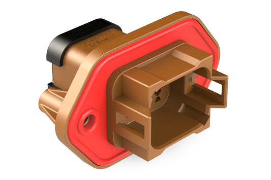 AT04-08PD-PM13 8 Position Receptacle, Pin, Nickel, Panel Mount, Self-Threading, Cap, Keyed D