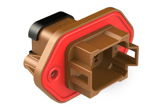 AT04-08PD-PM14 8 Postion Receptacle, Pin, Nickel, Panel Mount, Self-Threading, Reduced Diameter Seal, Cap, Keyed D