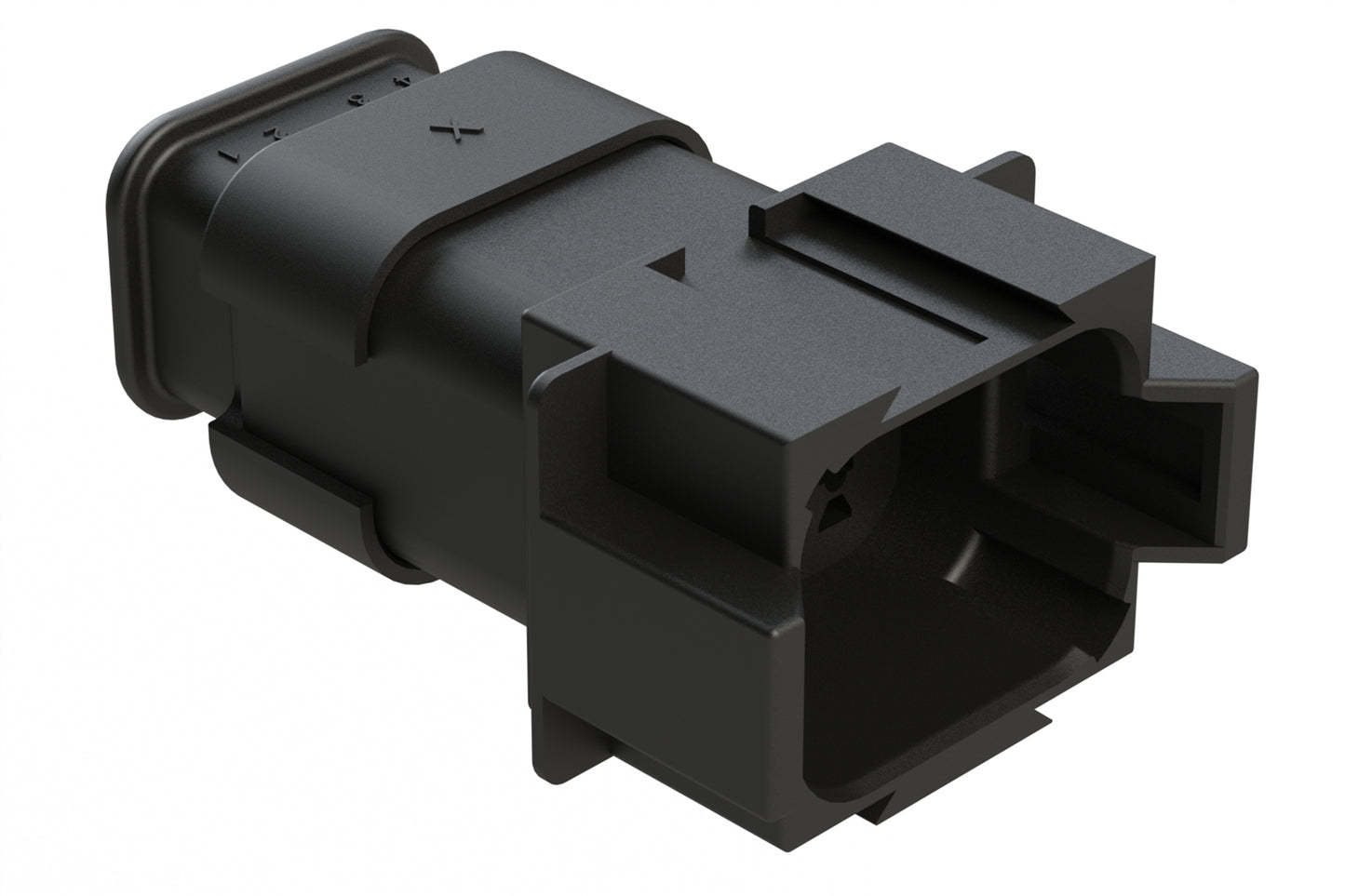 AT04-08PD-SRBK 8 position Pin receptacle key position D, with strain relief endcap, black