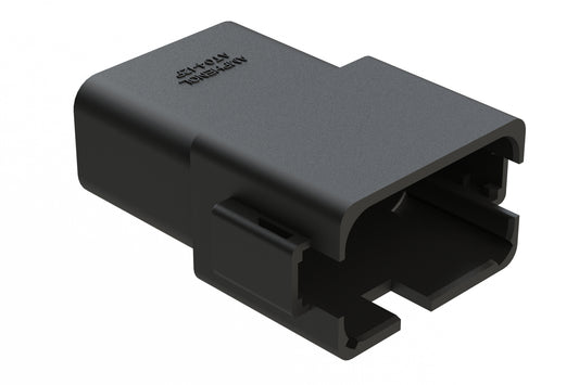 AT04-12PA-BLK 12-Way Receptacle, Black Male Connector with A Position Key and Extended Shroud, Black. DT04-12PA-E004