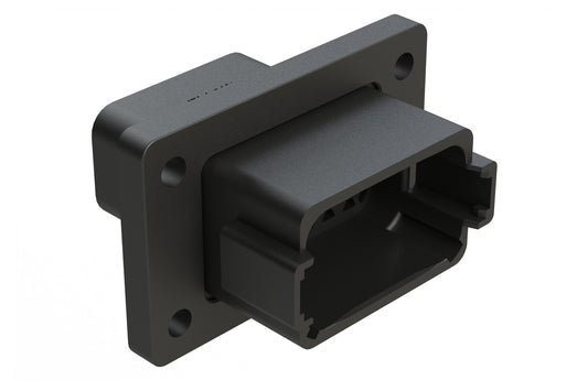 AT04-12PA-CL06 12 Position Receptacle Flange Mount Connector, Pin, Black, Keyed A, Reduced Diameter Seal. DT04-12PA-CL06