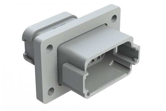AT04-12PA-LE07 12 Position Receptacle Flange Mount Connector, Pin, Grey, Keyed A, with Endcap. DT04-12PA-LE07