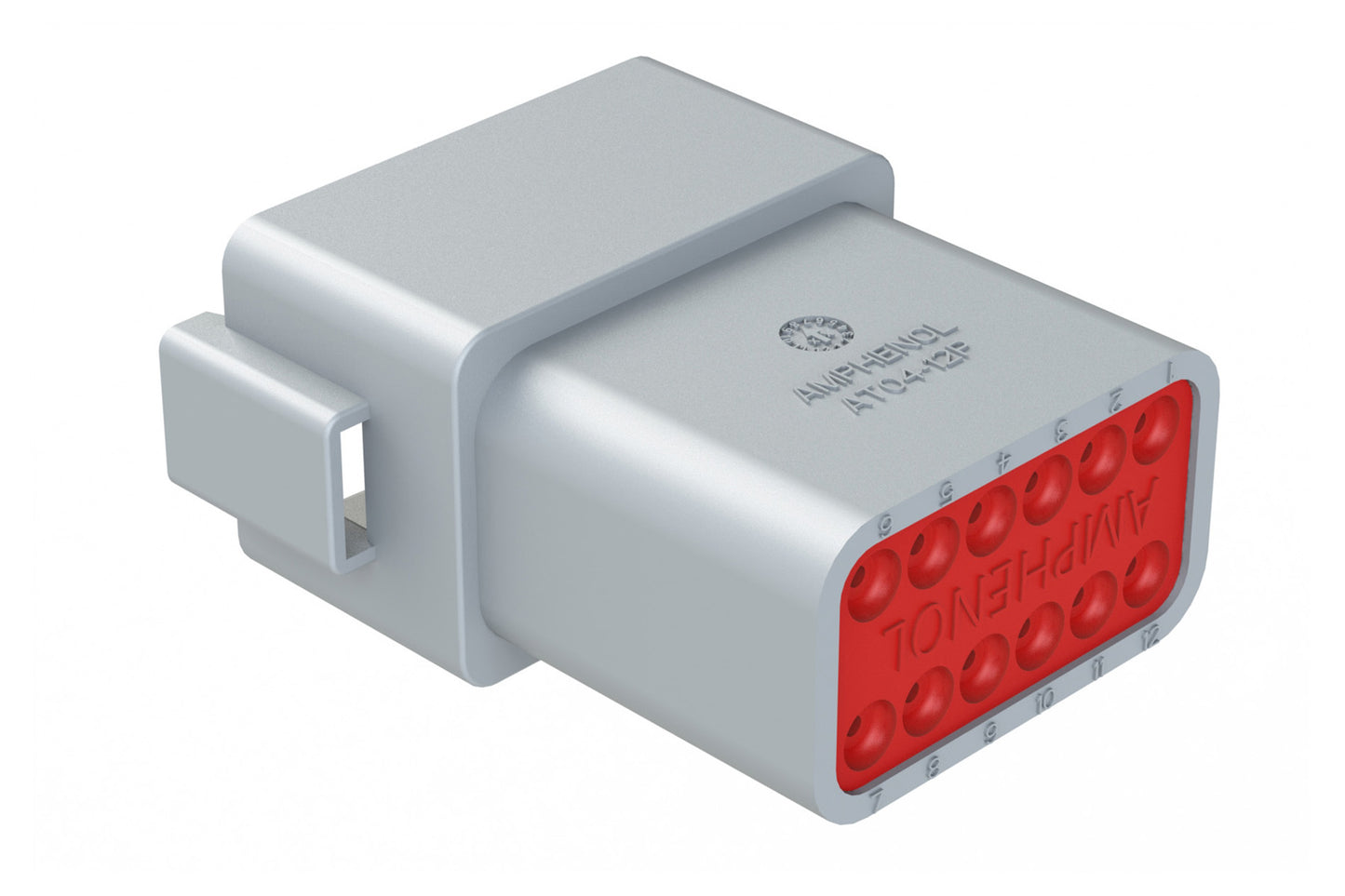 AT04-12PA-NES 12-Way Receptacle, Male Connector with A Position Key, Non-Extended Shroud