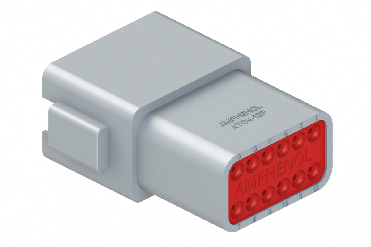 AT04-12PA 12-Way Receptacle, Male Connector with A Position Key and Extended Shroud. DT04-12PA, DT04-12PA-B016