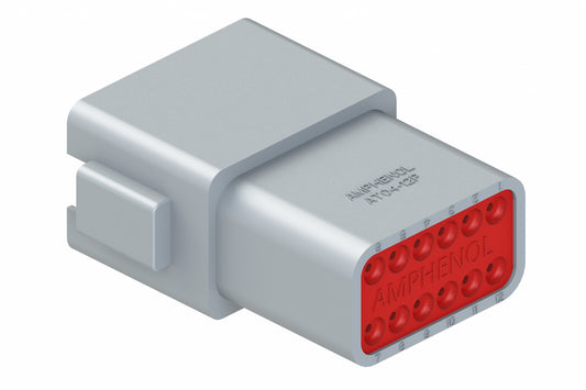 AT04-12PA 12-Way Receptacle, Male Connector with A Position Key and Extended Shroud. DT04-12PA, DT04-12PA-B016