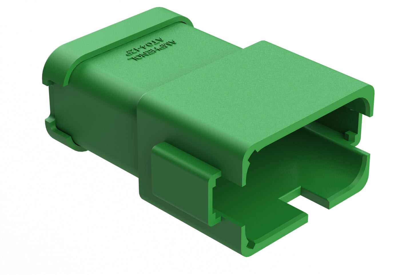 AT04-12PB-ECGRN 12-Way Receptacle, Male Connector with B Position Key, Extended Shroud and End Cap, Green