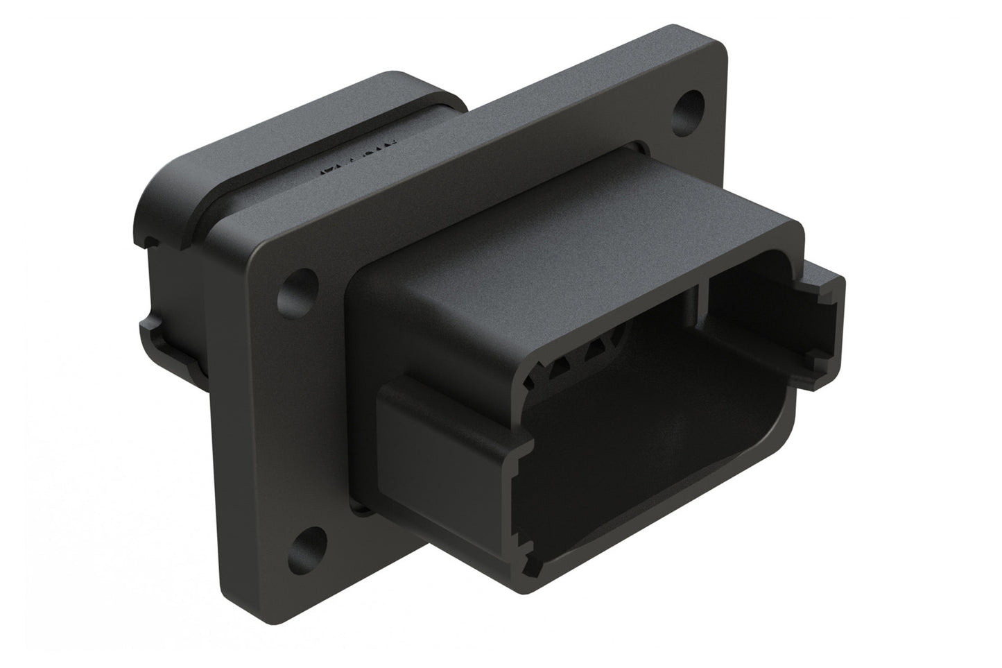 AT04-12PB-LE07 12 Position Receptacle Flange Mount Connector, Pin, Black, Keyed B, with Endcap. DT04-12PB-LE07