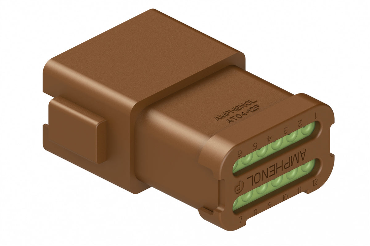AT04-12PB-MMBRN 12-Way Receptacle, Male Connector with B Position Key ...