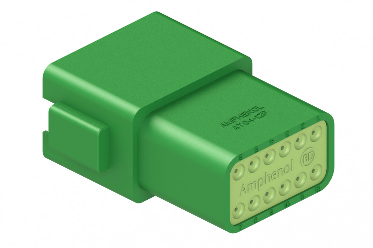 AT04-12PB-RDGRN 12-Way Receptacle, Male Connector with B Position Key ...