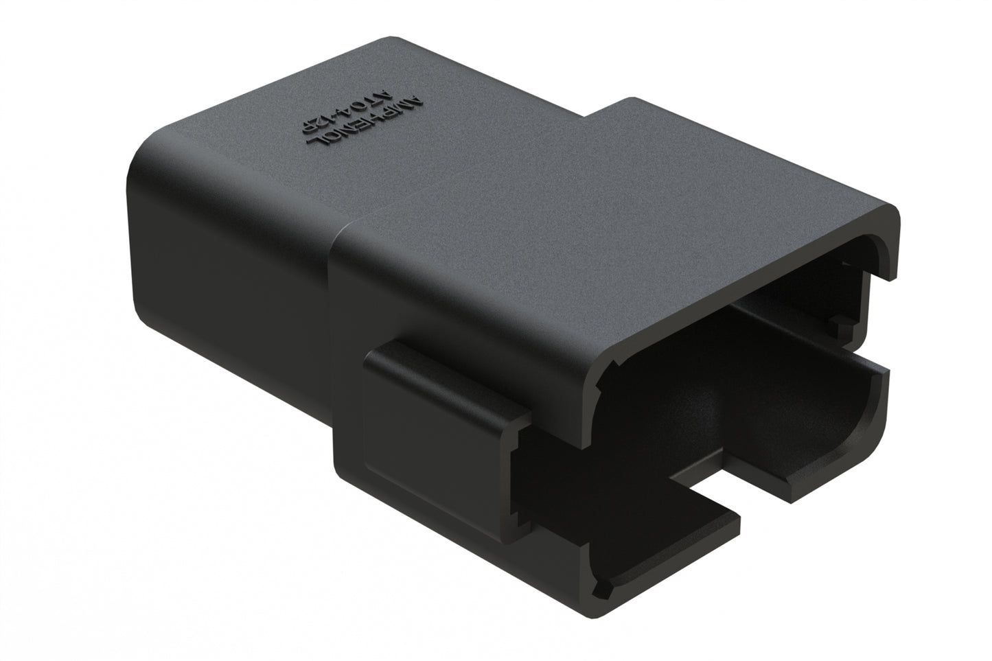 AT04-12PB 12-Way Receptacle, Male Connector with B Position Key and Extended Shroud, Black. DT04-12PB, DT04-12PB-B016