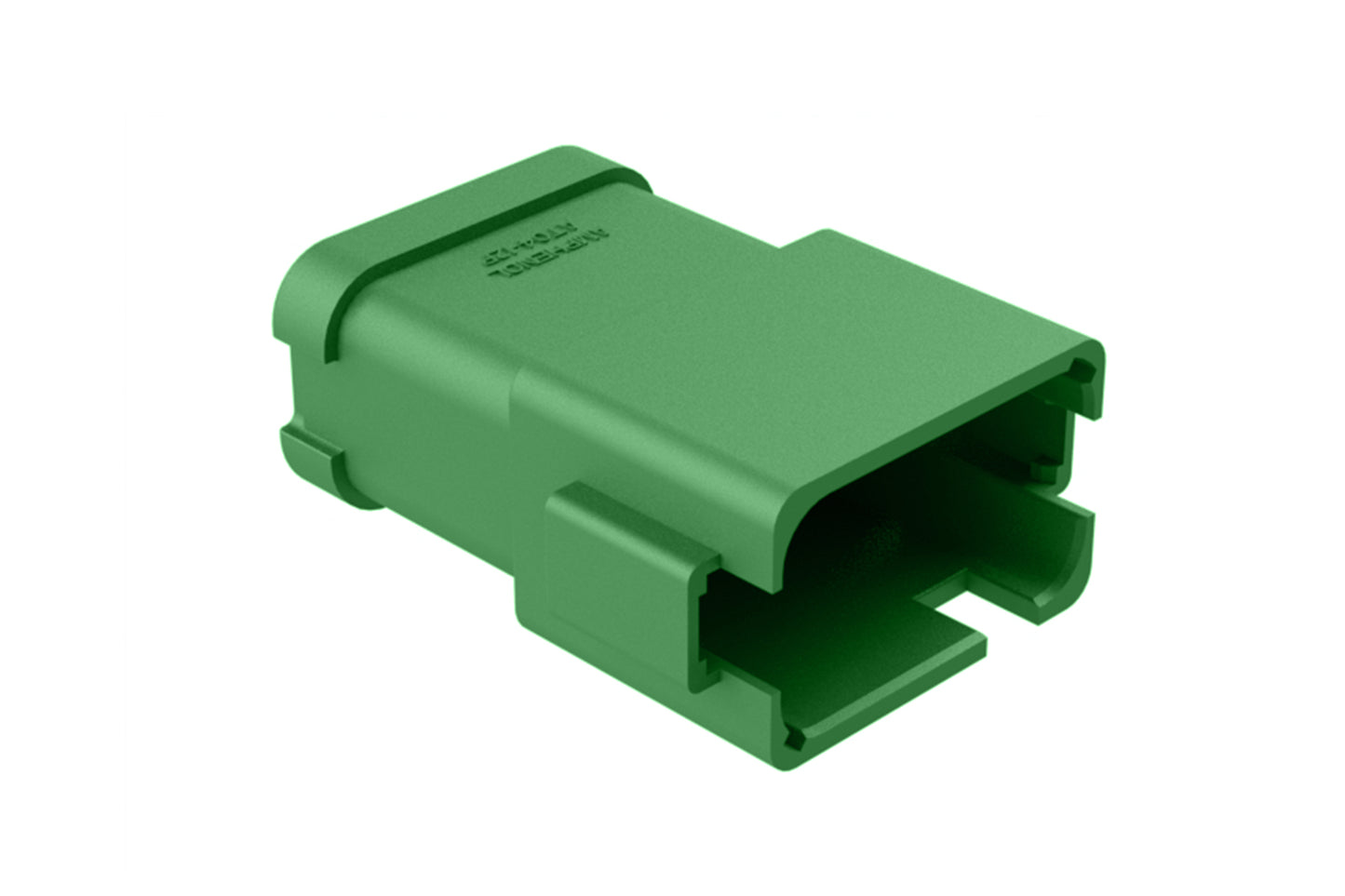 AT04-12PC-P016 12-way receptacle, (1) 12 Pin busbar=78 amps, gold plating, keyed C, green. Contacts included. DT04-12PC-P016