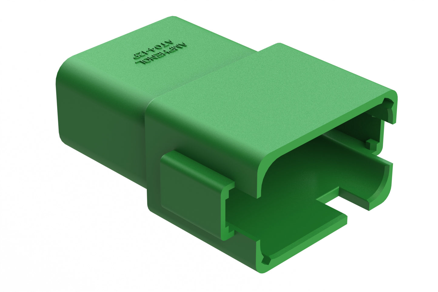 AT04-12PC 12-Way Receptacle, Male Connector with C Position Key and Extended Shroud, Grey. DT04-12PC, DT04-12PC-B016