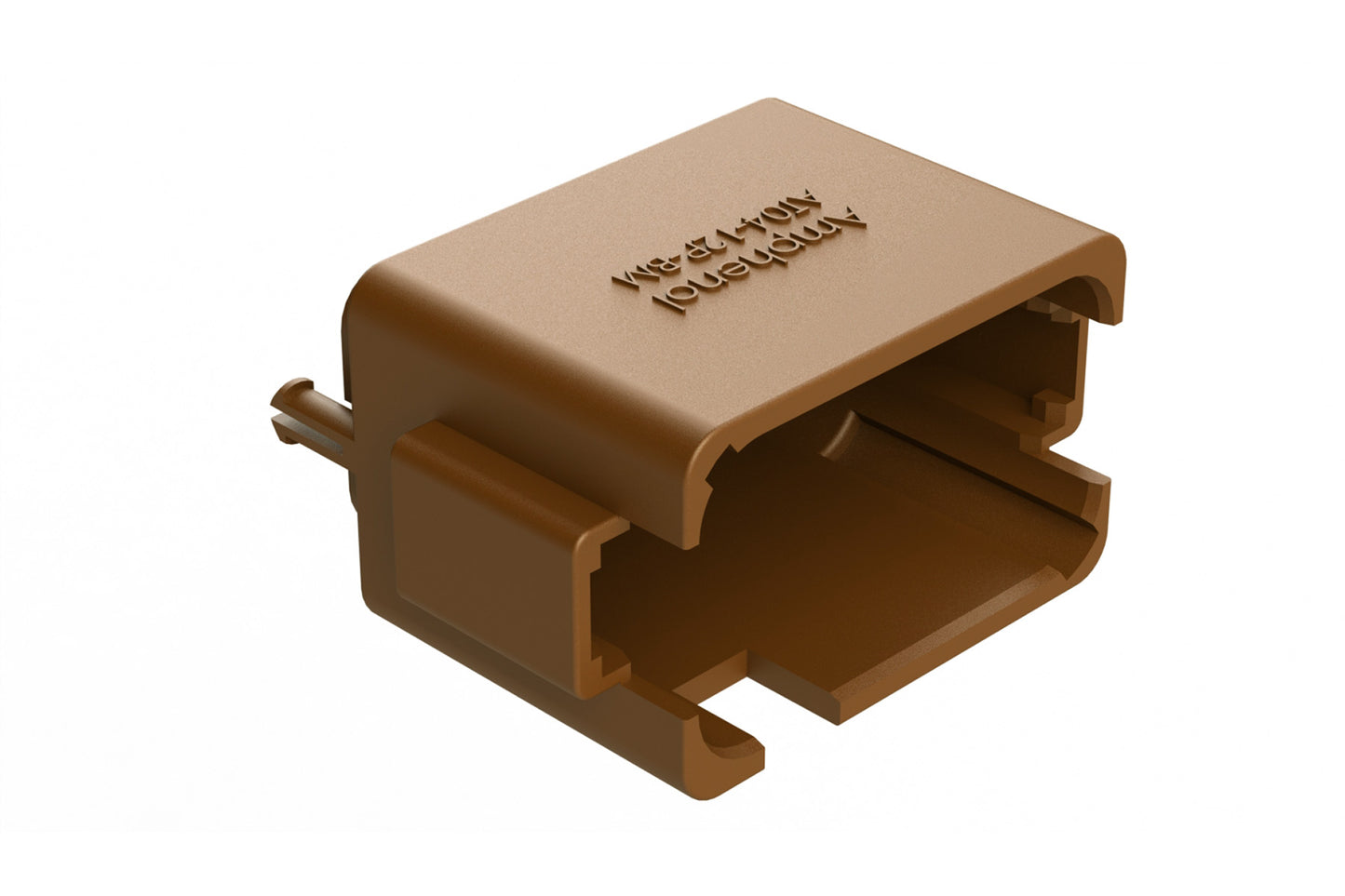 AT04-12PD-BM01 12 Position PCB Flangeless (Snap Fit) Board Mount Receptacle, Pin, Gold Plated Contacts Included, No Potting, Brown. DTF15-12PD-G003