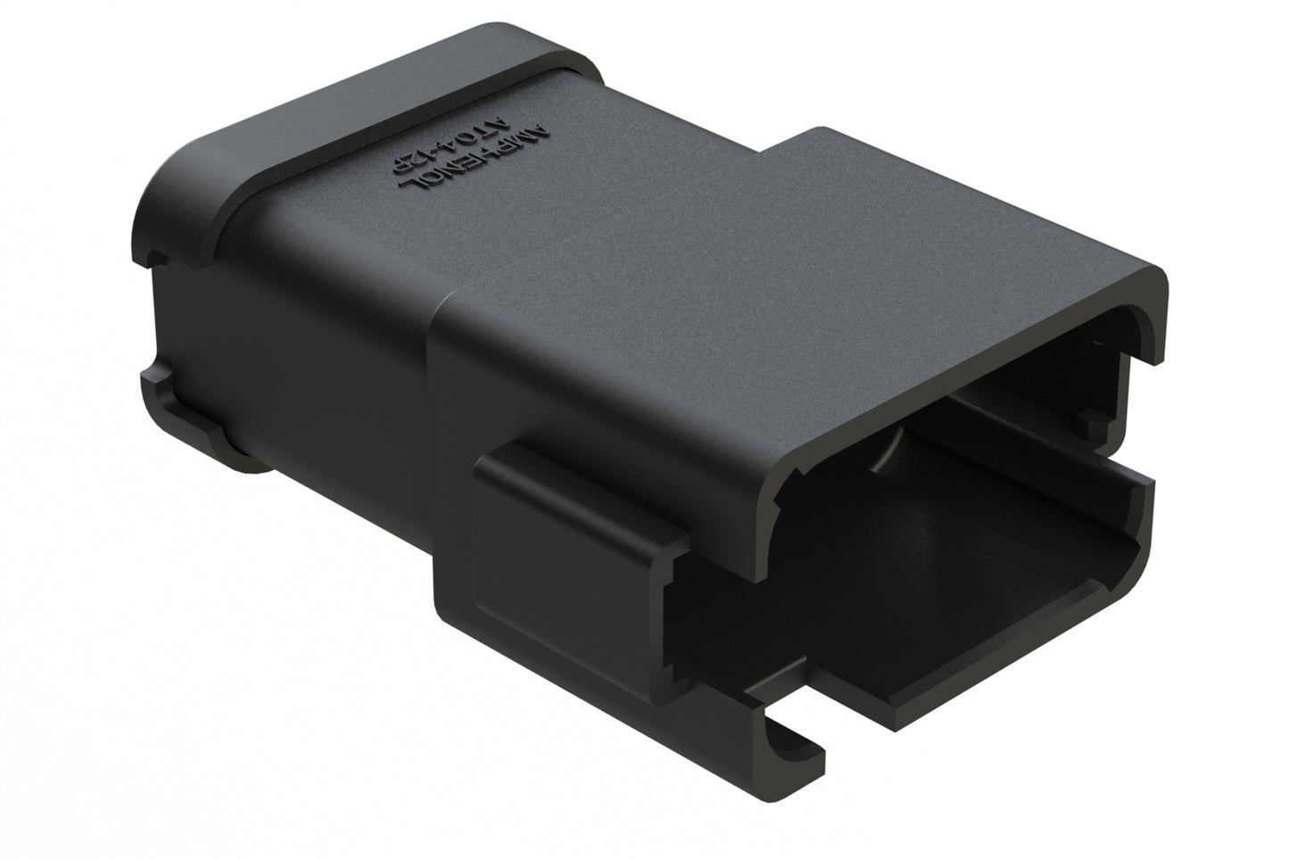 AT04-12PD-ECBLK 12-Way Receptacle, Male Connector with D Position Key, Extended Shroud and End Cap, Black