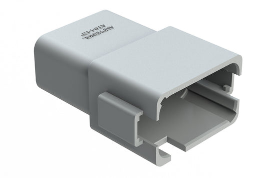 AT04-12PD-GRY 12-Way Receptacle, Male Connector with D Position Key, Extended Shroud, Grey