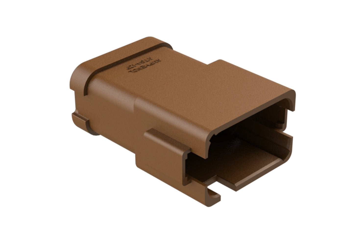 AT04-12PD-P021 12-way receptacle, (1) 12 Pin busbar=78 amps, nickel plating, keyed C brown. Contacts included. DT04-12PD-P021