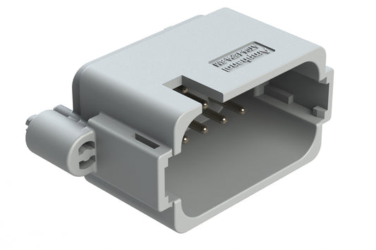 AT04-18PA-BM03 18 Position PCB Board Mount Receptacle, Straight, Nickel Plated Contacts, Snap-Fit, Keyed A, Grey