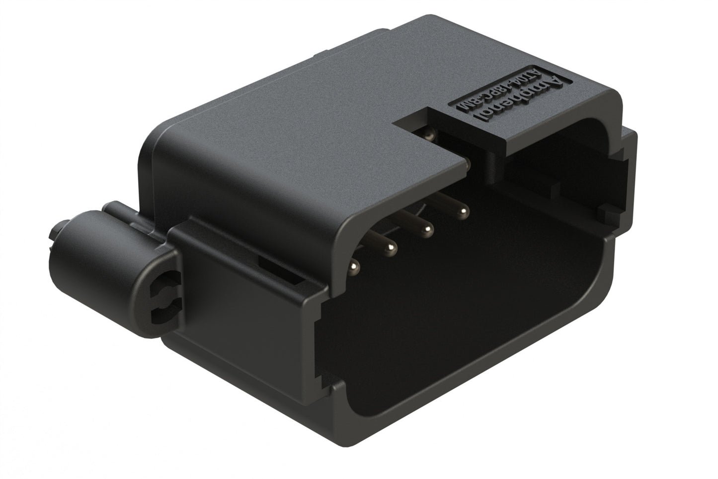 AT04-18PC-BM03BK 18 Position PCB Board Mount Receptacle, Straight, Nickel Plated Contacts, Snap-Fit, Keyed C, Black