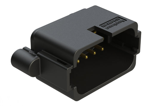 AT04-18PC-BM12BK 18 Position PCB Receptacle, Flangeless, Self-Threading, Keyed C, Gold Plated Contacts Included, Potted, Black Body