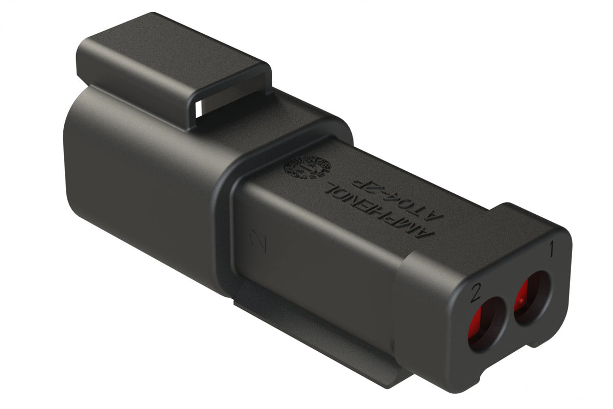 AT04-2P-EC01BLK 2-Way Receptacle,Male Connector with End Cap, Black. D ...