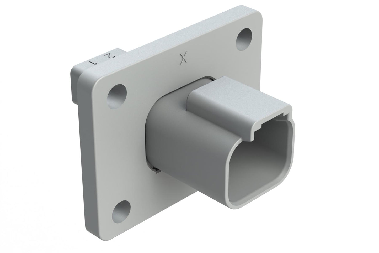 AT04-2P-L012 2 Position Receptacle Flange Mount Connector, Pin, Grey. DT04-2P-L012