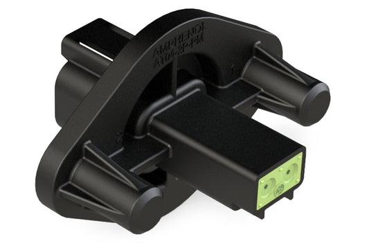 AT04-2P-PM12 2 Position Receptacle, Pin, Nickel, Panel Mount, Self-Threading, Reduced Diameter Seal