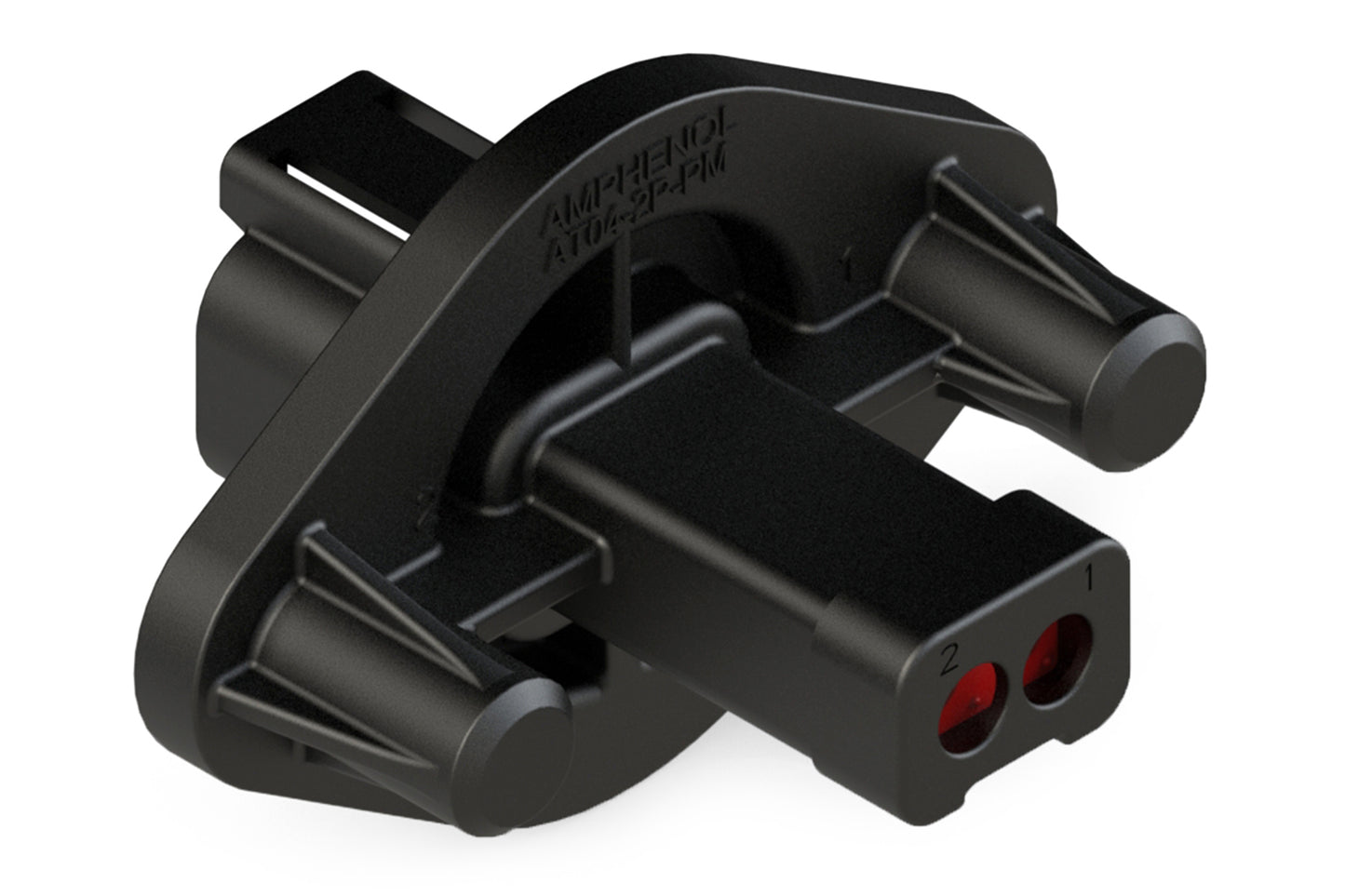 AT04-2P-PM13 2 Position Receptacle, Pin, Nickel, Panel Mount, Self-Threading, Cap