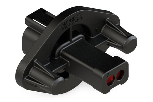 AT04-2P-PM13 2 Position Receptacle, Pin, Nickel, Panel Mount, Self-Threading, Cap