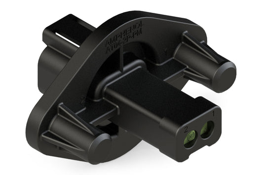 AT04-2P-PM14 2 Position Receptacle, Pin, Nickel, Panel Mount, Self-Threading, Reduced Diameter Seal, Cap