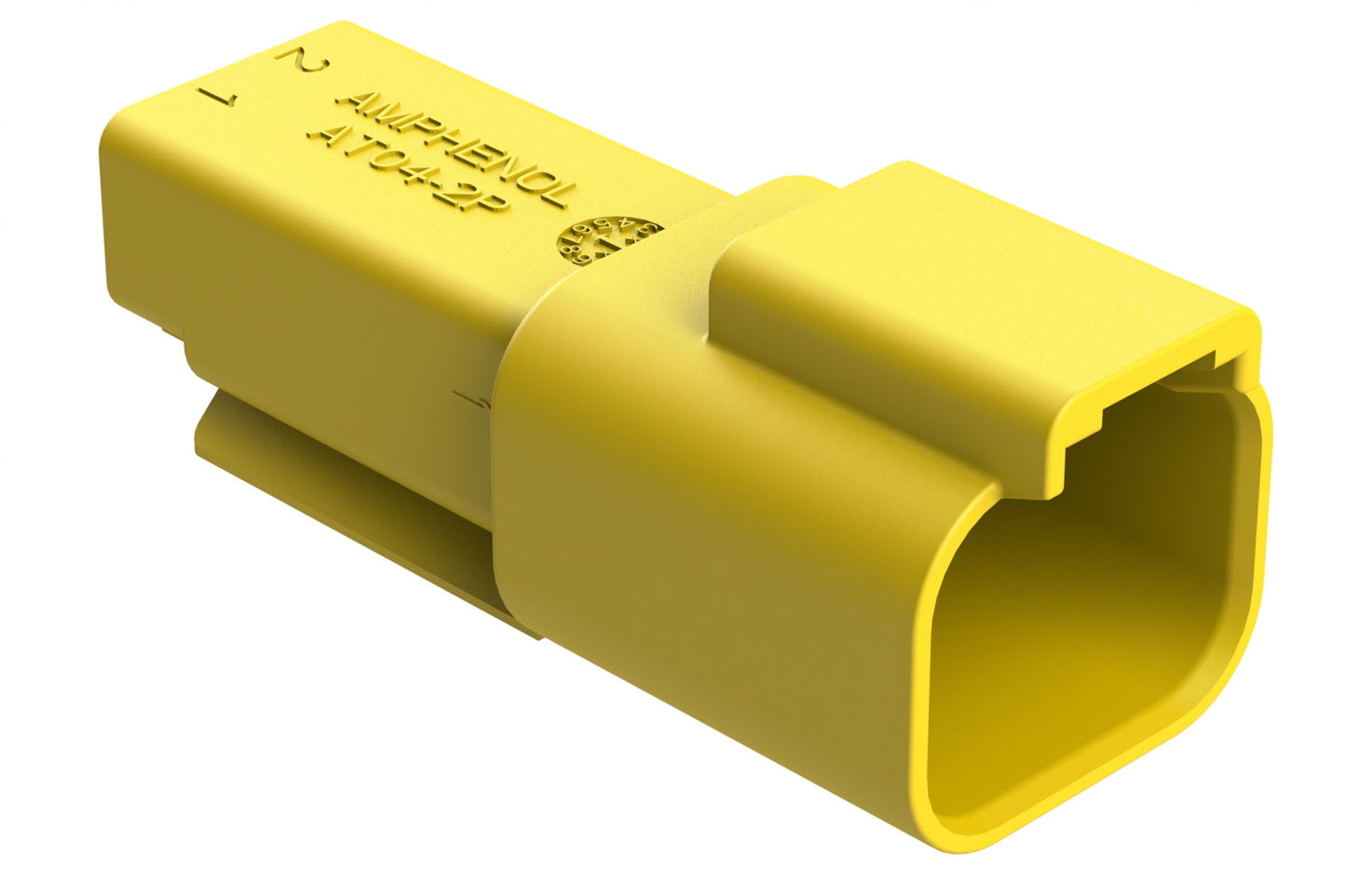 AT04-2P-YEL 2-Way Receptacle, Male Connector, Yellow