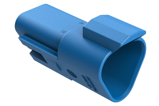 AT04-3P-BLU 3-Way Receptacle, Male Connector, Blue
