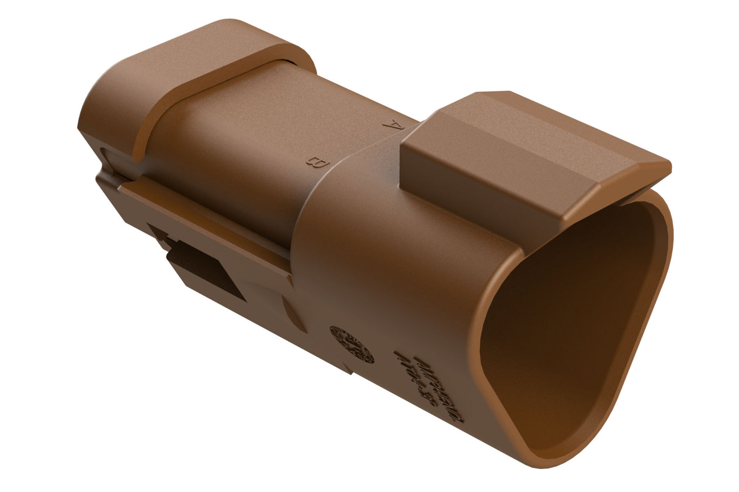 AT04-3P-MM01BRN 3-Way Receptacle, Male Connector with Reduced Diameter Seal (E-Seal) and End Cap, Brown