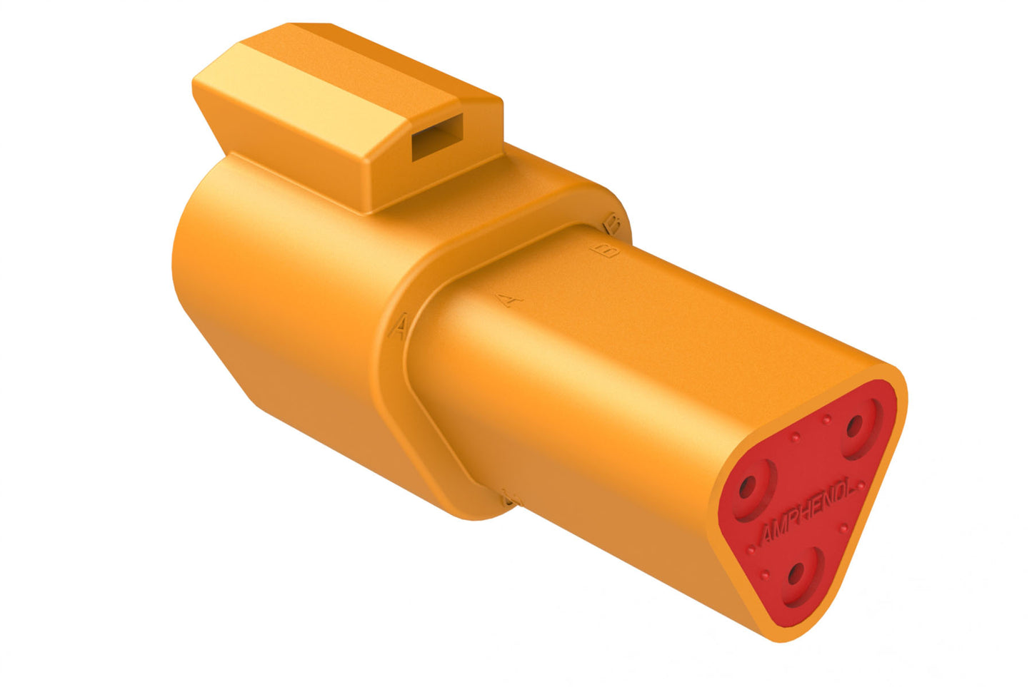 AT04-3P-ORG 3-Way Receptacle, Male Connector, Orange