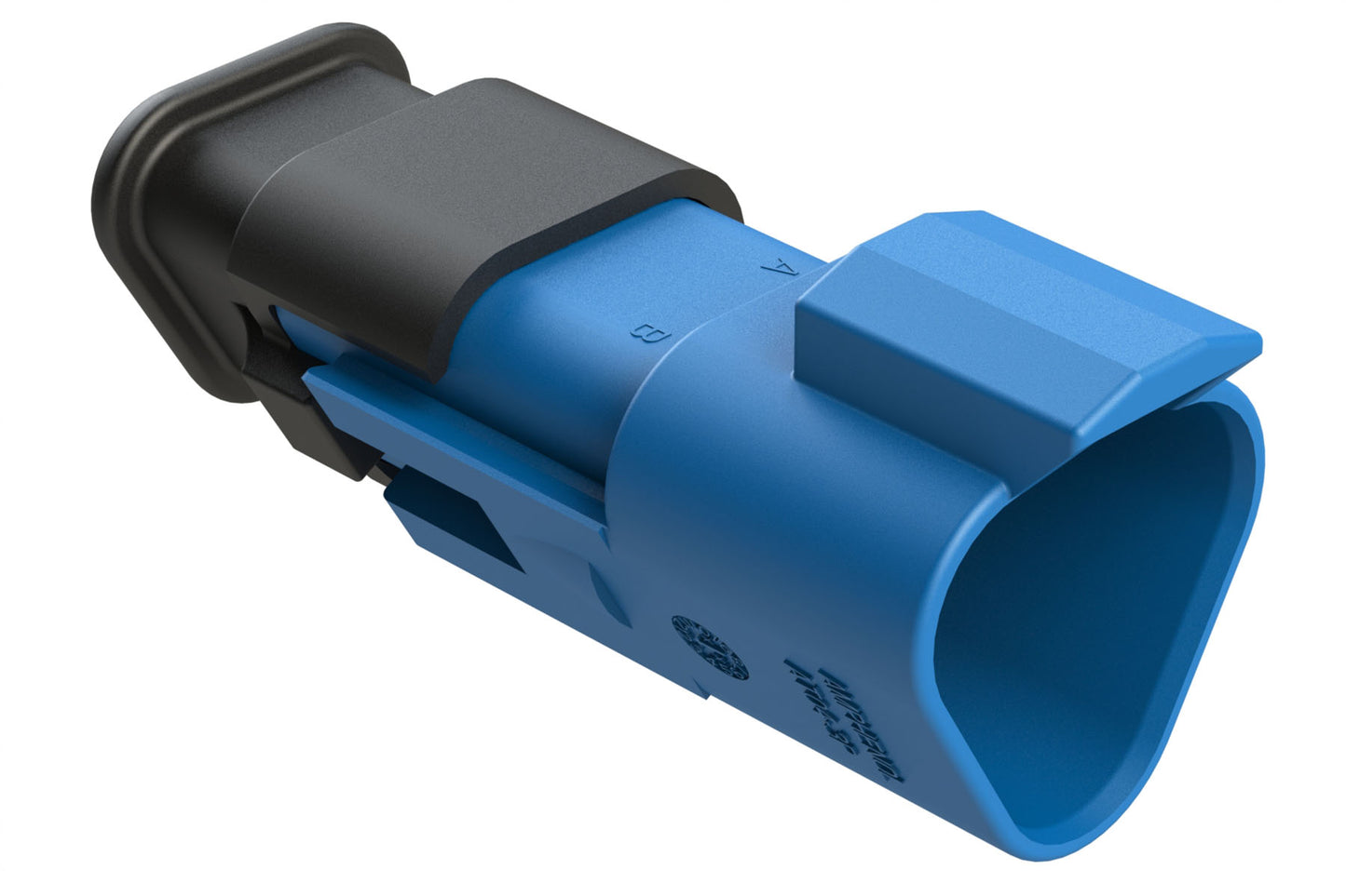 AT04-3P-SR02BLU 3-Way Receptacle Male Connector with Reduced Diameter Seal, Blue