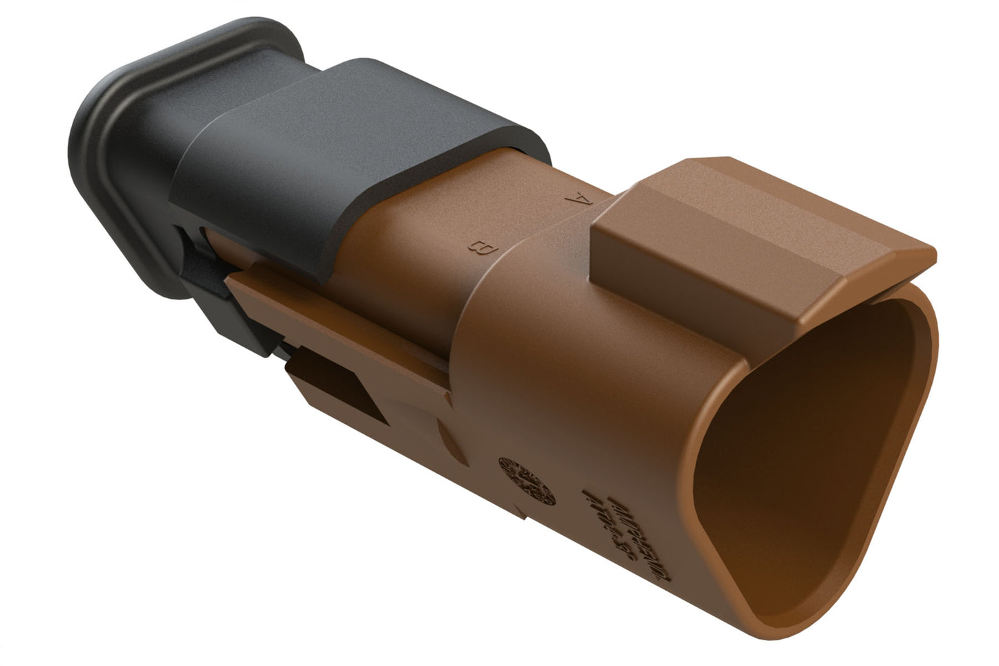 AT04-3P-SR02BRN 3-Way Receptacle Male Connector with Reduced Diameter Seal, Brown