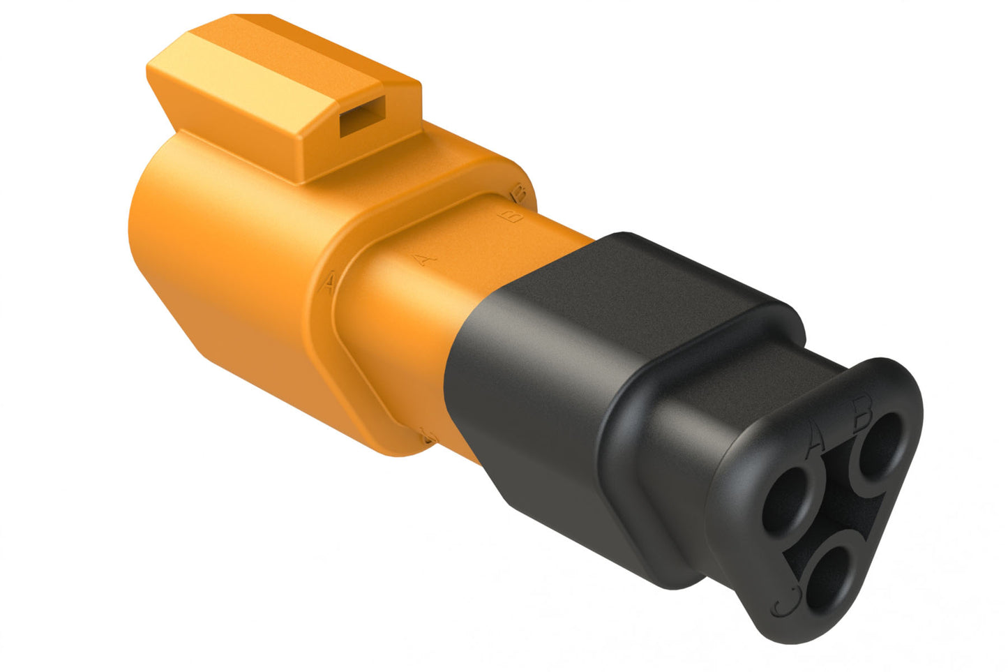 AT04-3P-SR02ORG 3-Way Receptacle Male Connector with Reduced Diameter Seal, Orange