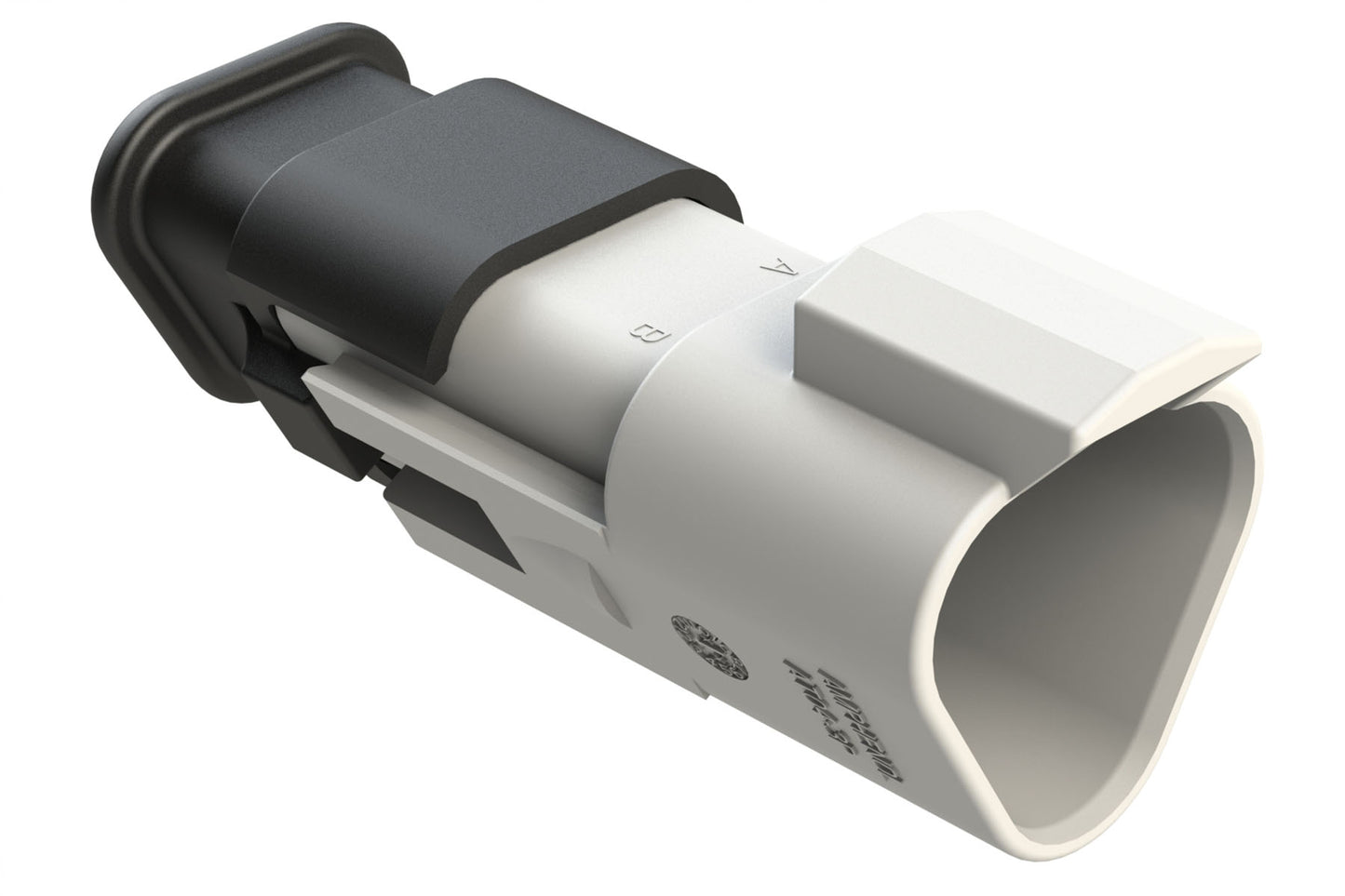 AT04-3P-SR02WHT 3-Way Receptacle Male Connector with Reduced Diameter Seal, White