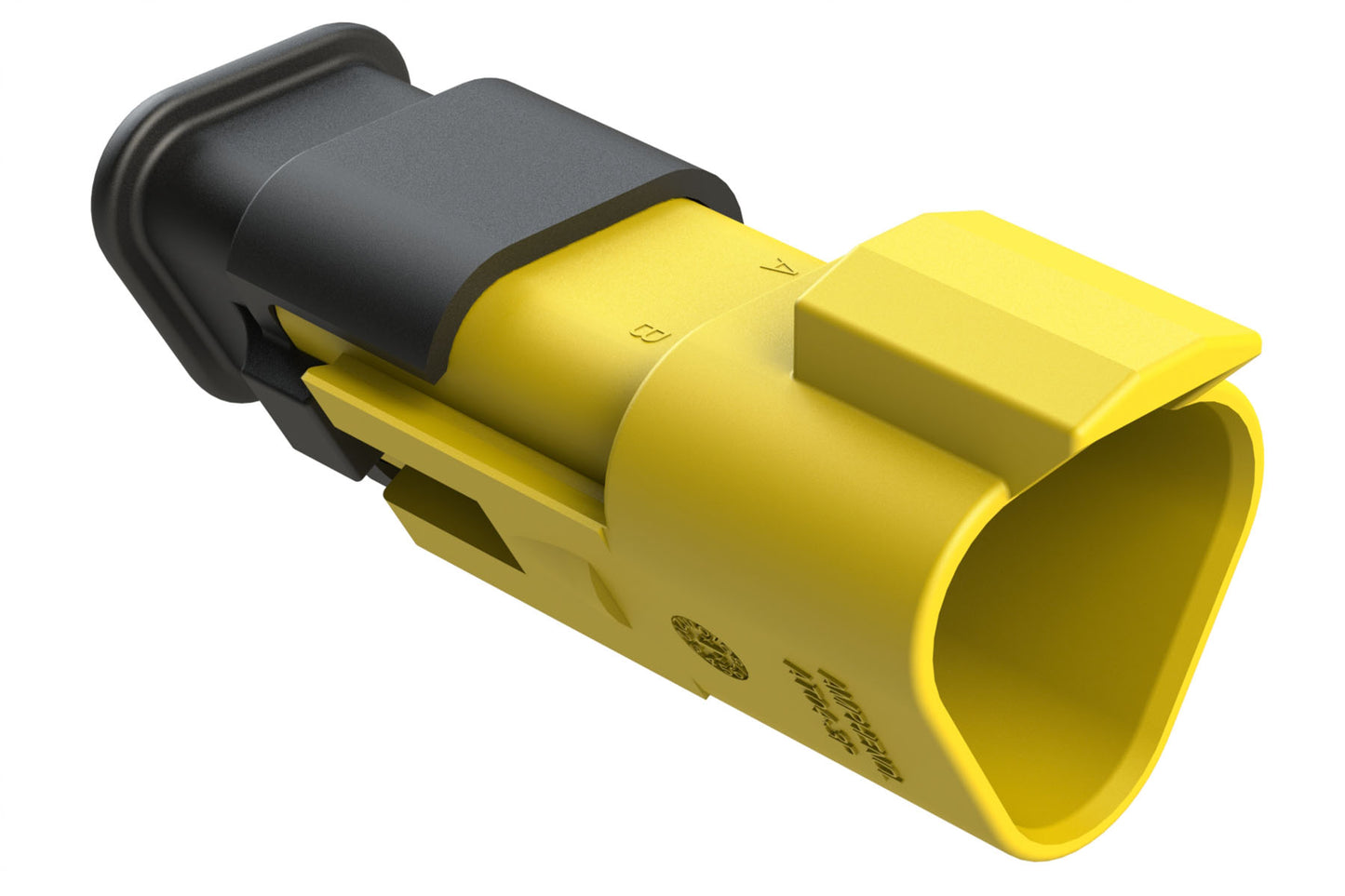 AT04-3P-SR02YEL 3-Way Receptacle Male Connector with Reduced Diameter Seal, Yellow