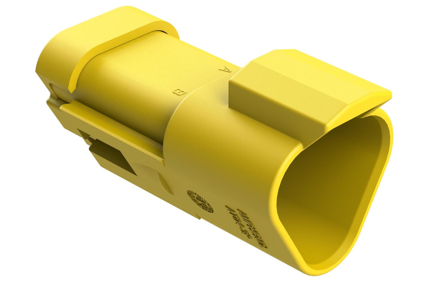 AT04-3P-SS01YEL 3-Way Receptacle, Male Connector with Solid Rear Grommet and Endcap, Yellow