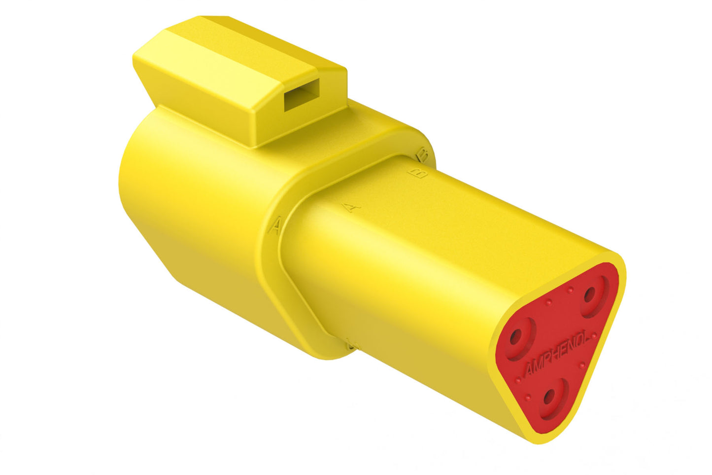 AT04-3P-YEL 3-Way Receptacle, Male Connector, Yellow