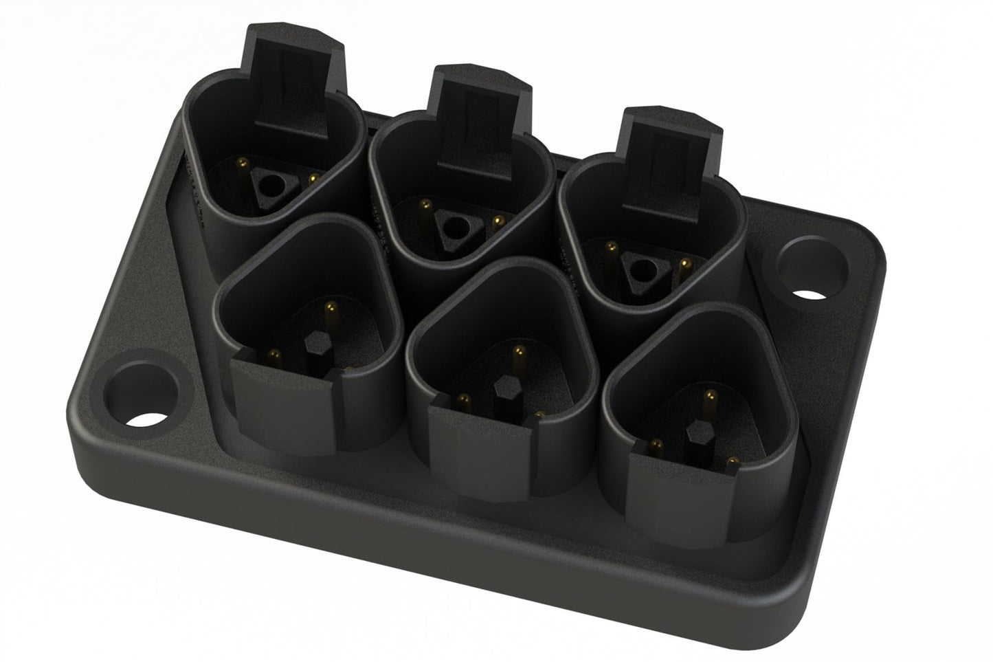 AT04-3PBM02J1939-X601 18 Position J1939 CAN Bus Splitter Control Module, 3 Pin x 6 Device Layout, Contact Gold Contacts, 13A, Potted, Black