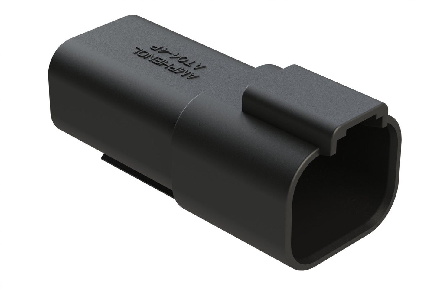 AT04-4P-BLK 4-Way Receptacle, Male Connector, Black. DT04-4P-E004