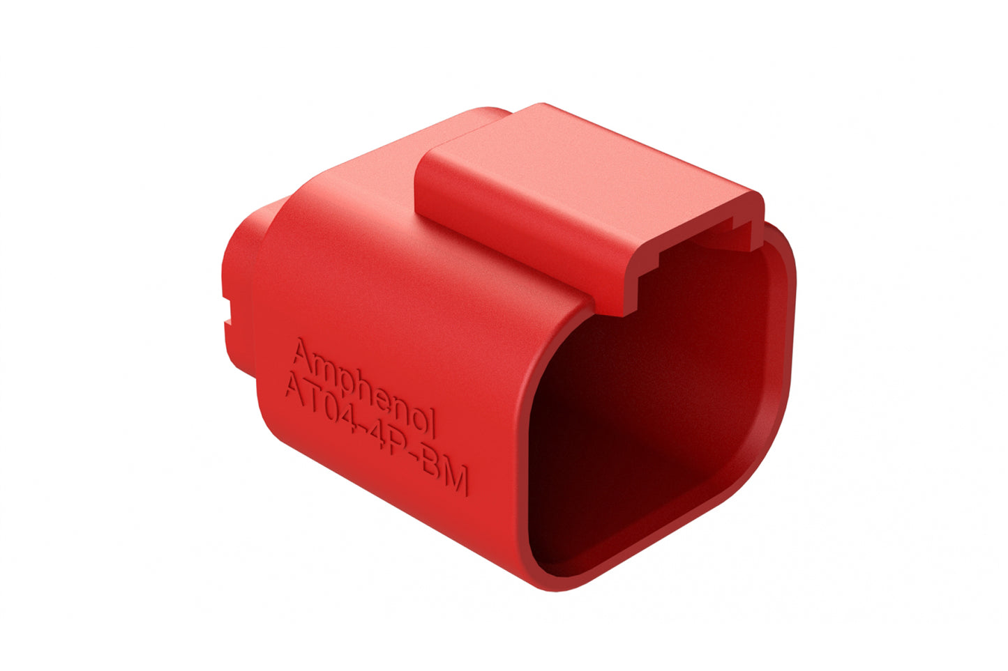 AT04-4P-BM02RED 4 Position PCB Flangeless (Snap Fit) Board Mount Receptacle, Pin, Gold Plated Contacts Included, Potting, Red